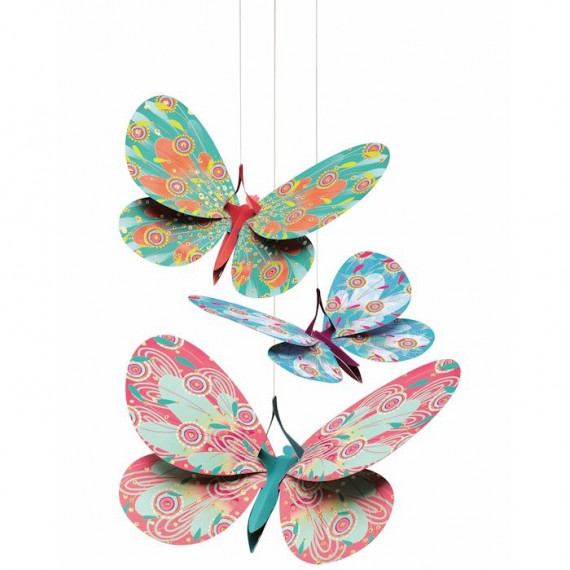 Papillons paillettes, décorations à suspendre DJECO 4957 Papillons paillettes, décorations à suspendre DJECO 4957