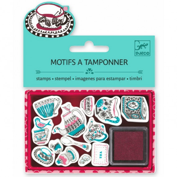 Mini coffret Motifs à tamponner 'Tea time' DJECO 9787