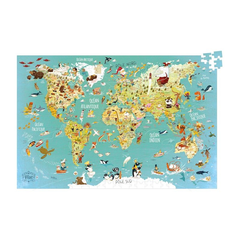Puzzle carte du monde 500 pcs VILAC 2722 Puzzle carte du monde 500 pcs VILAC 2722