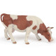 Vache simmental broutant, figurine PAPO 51147