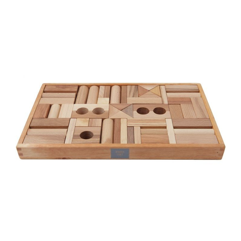 Cubes en bois naturel Wooden Story - 54pcs