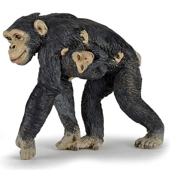 Chimpanzé et son bébé, figurine PAPO 50194