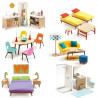 Maison de poupées meublée Djeco Cubic + Poupées