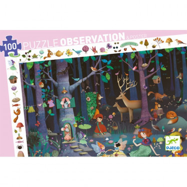 Puzzle observation 'Forêt enchantée' 100 pcs DJECO DJO7504