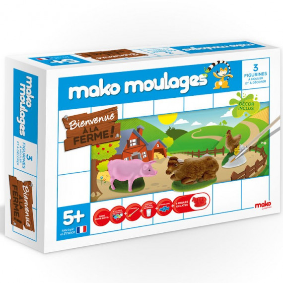 Mako Moulages Animaux de la ferme, coffret 3 moules 39002