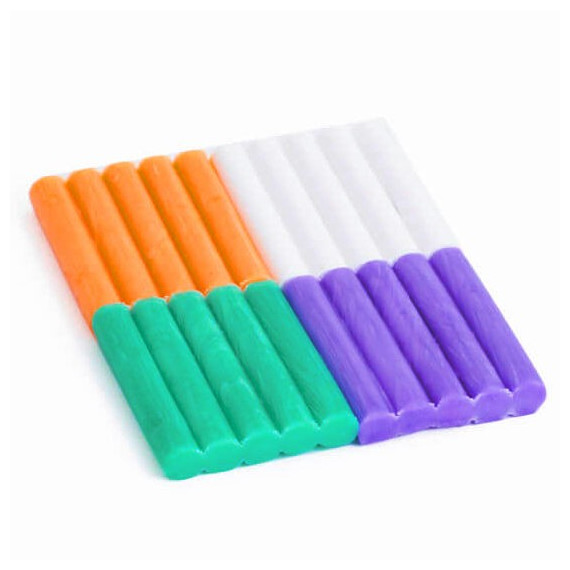 Cire d'abeille à modeler 'Les Jouets Libres' (orange-blanc-violet-vert émeraude) Cire d'abeille à modeler 'Les Jouets Libres' (orange-blanc-violet-vert émeraude)
