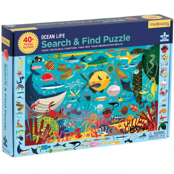 Puzzle 'Cherche & Trouve' Vie sous-marine 64 pcs Mudpuppy