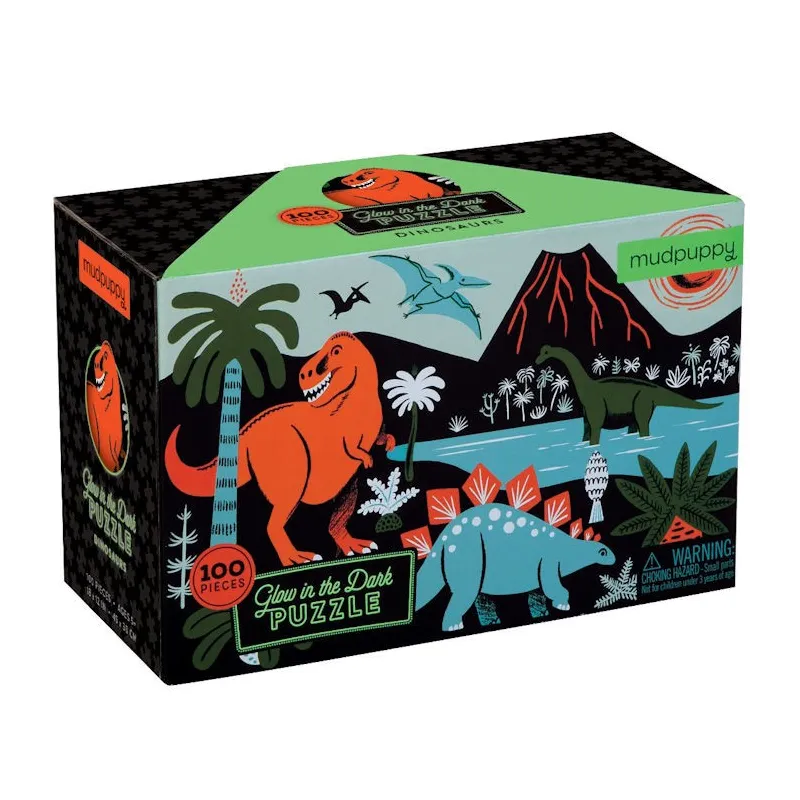 Puzzle qui Brille dans le Noir 'Dinosaures' 100 pcs Mudpuppy