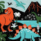 Puzzle qui Brille dans le Noir 'Dinosaures' 100 pcs Mudpuppy