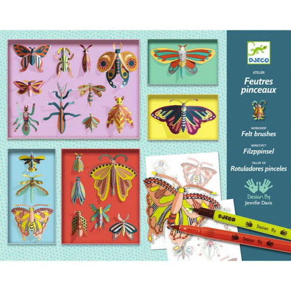 Coffret atelier feutres pinceaux 'Cabinet de curiosités' DJECO 8619 Coffret atelier feutres pinceaux 'Cabinet de curiosités' DJECO 8619