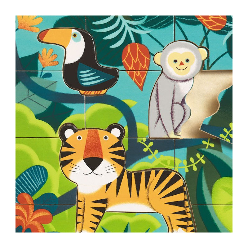 Puzzle magnétique - Puzzle jungle - Puzzle bébé - 8 pièces