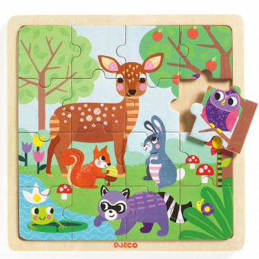 Puzzle en bois 'Puzzlo Forêt' 16 pcs DJECO 1812