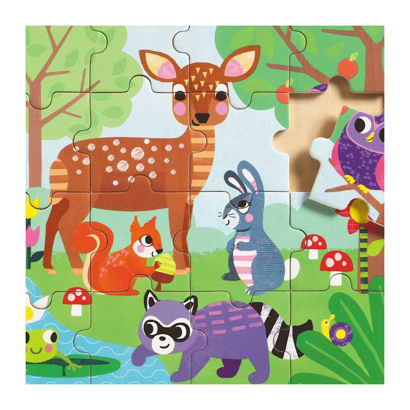 Puzzle bois puzzlo Forest - 16 pièces - Djeco - Enfant 3 ans et plus