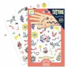 Tatouages phosphorescents « Sweet dreams » DJECO 9592 sur packaging rose, avec illustrations et fils d’astres et animaux lumineux à coller