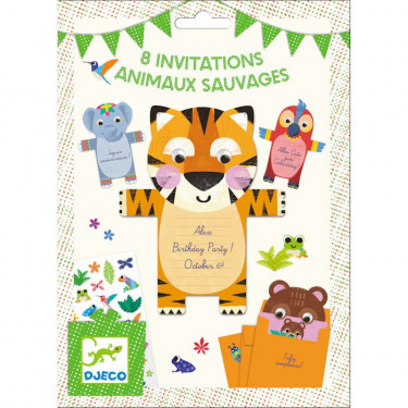 Cartes d'invitation Animaux sauvages DJECO 4781