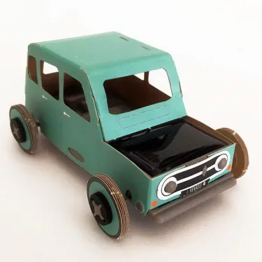 Autogami Renault 4L bleu turquoise, voiture solaire