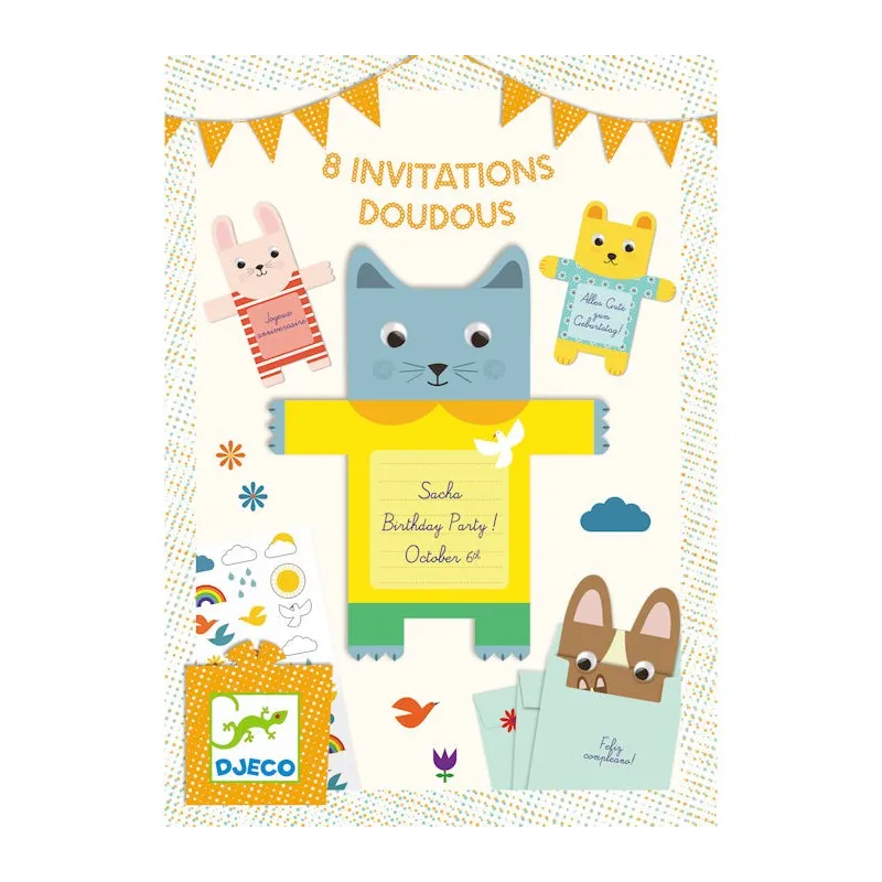 Cartes d'invitation Doudous DJECO 4780