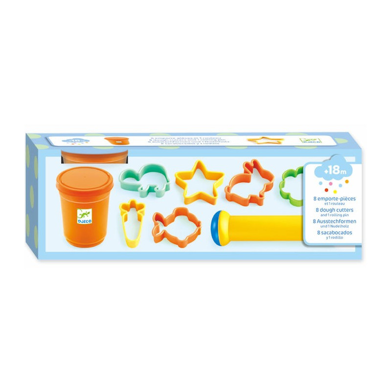 8 Emporte Pieces Et 1 Rouleau Pour Pate A Modeler Djeco 9022 8 Emporte Pieces Et 1 Rouleau Pour Pate A Modeler Djeco 9022