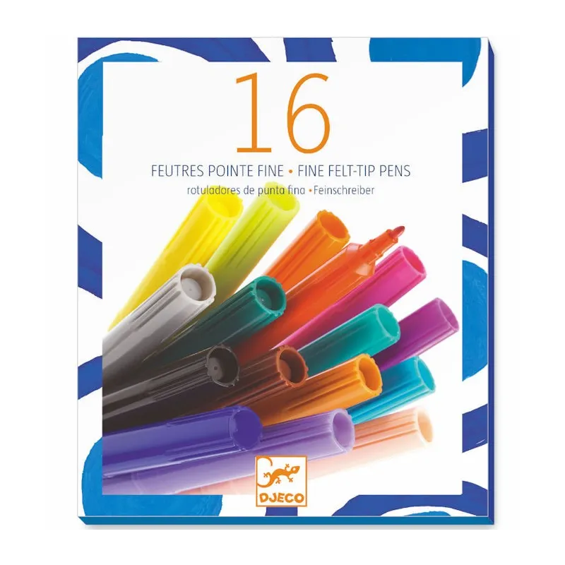 16 feutres pointe fine DJECO 8796