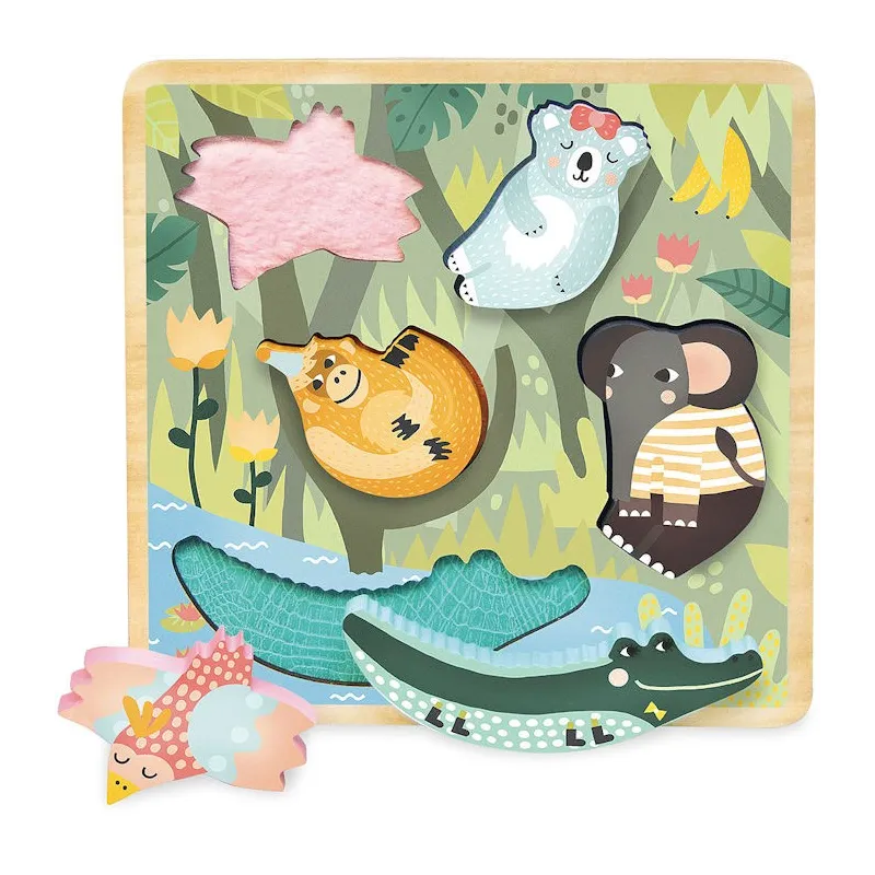 Jeu d'encastrement tactile 'Jungle' Michelle Carlslund VILAC 8502