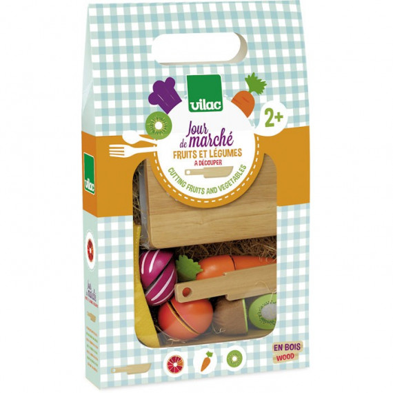 Maxi set - fruits & lÉgumes À dÉcouper - en bois, jouets en bois