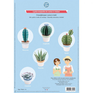 Les petits cactus, maquettes en papier 'Sophie et Martin'