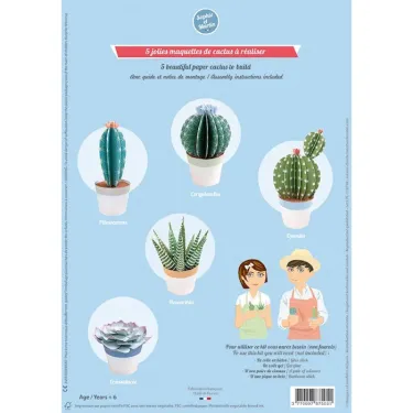 Les petits cactus, maquettes en papier 'Sophie et Martin'