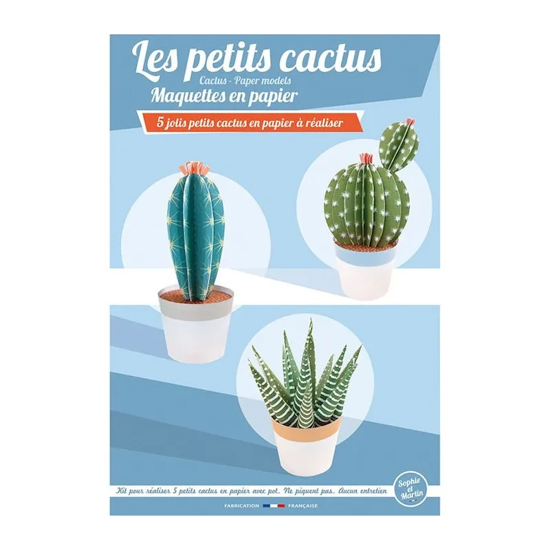 Les petits cactus, maquettes en papier 'Sophie et Martin'