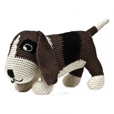 Peluche chien basset en crochet anne-claire petit