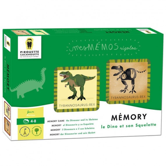 Jeu de mémory 'Le dinosaure et son squelette' Pirouette Cacahouète