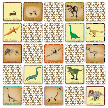 Jeu de mémory 'Le dinosaure et son squelette' Pirouette Cacahouète
