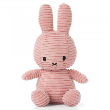 Peluche Miffy en velours côtelé rose 24cm