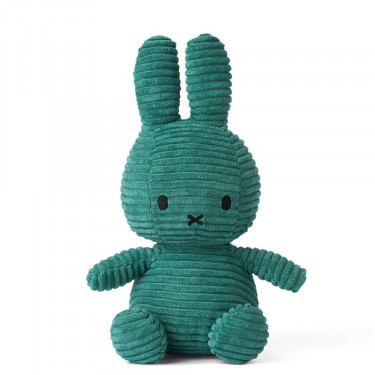 Peluche Miffy en velours côtelé vert foncé 24cm
