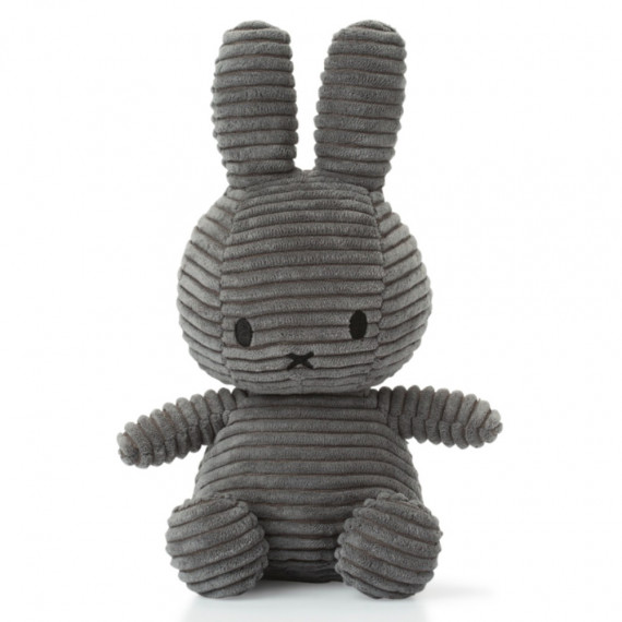 Peluche Miffy en velours côtelé gris foncé 24cm