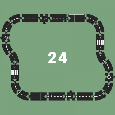 Circuit de route flexible Waytoplay, coffret Autoroute 24 pièces