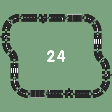 Circuit de route flexible Waytoplay, coffret Autoroute 24 pièces