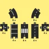 Kit de circuits Route flexible Waytoplay, coffret King of Road 40 pcs affichant les pièces et leurs quantités (8x, 4x, 6x).