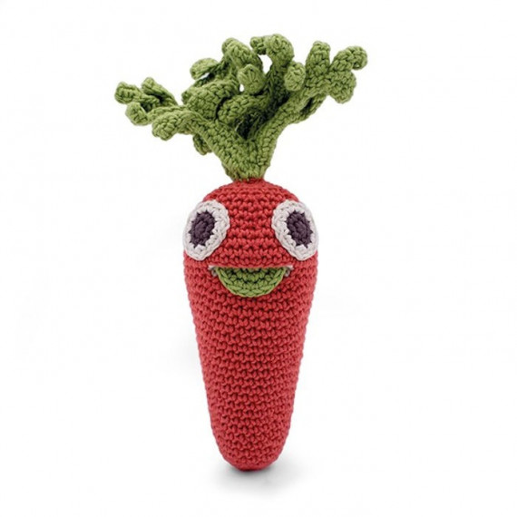 Hochet carotte en crochet "The veggy toys", coton bio