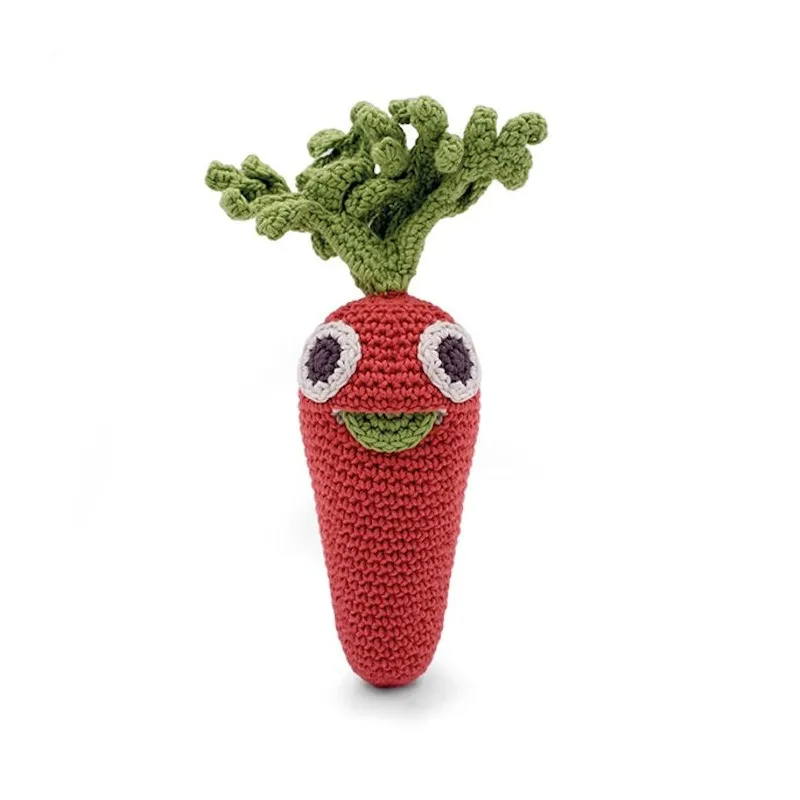 Hochet carotte en crochet "The veggy toys", coton bio