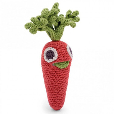 Hochet carotte en crochet "The veggy toys", coton bio