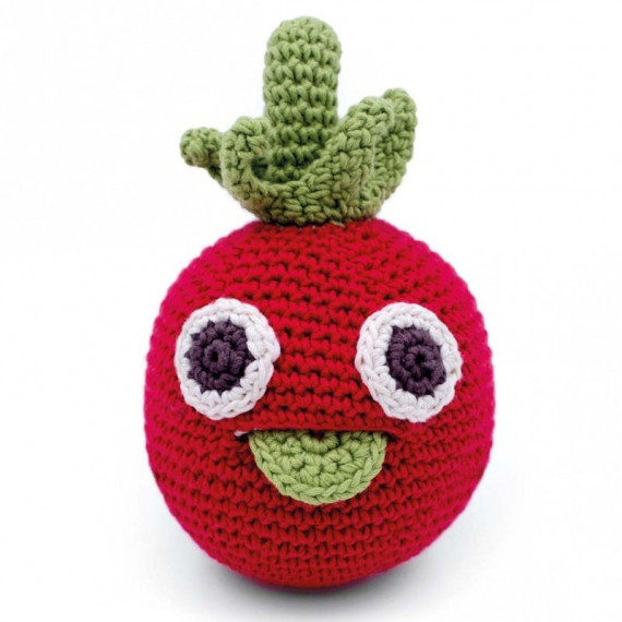 Hochet tomate en crochet "The veggy toys", coton bio