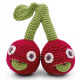 Hochet cerises en crochet "The veggy toys", coton bio