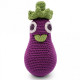 Hochet aubergine en crochet "The veggy toys", coton bio