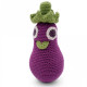 Hochet aubergine en crochet "The veggy toys", coton bio