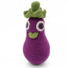Hochet aubergine en crochet "The veggy toys", coton bio