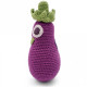 Hochet aubergine en crochet "The veggy toys", coton bio