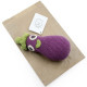 Hochet aubergine en crochet "The veggy toys", coton bio