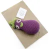 Hochet aubergine en crochet "The veggy toys", coton bio