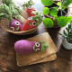 Hochet aubergine en crochet "The veggy toys", coton bio