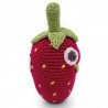 Hochet fraise en crochet "The veggy toys", coton bio